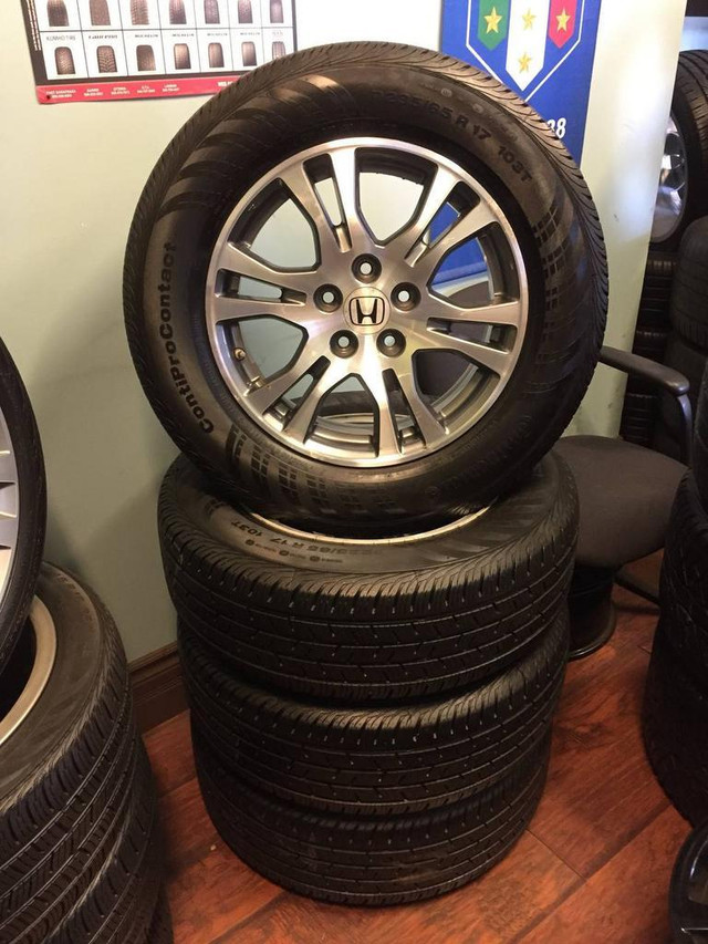 17 in 2016 OEM HONDA ODYSSEY/PILOT USED ALL SEASON PACKAGE ON CONTINENTAL CONTIPROCONTACT P235/65R17 103T OEM RIMS ~99% in Tires & Rims in Ontario