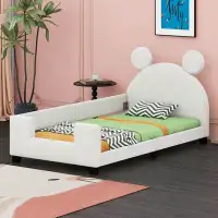 Ebern Designs Teddy Fleece Twin Size Upholstered Daybed