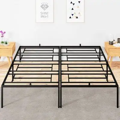 Ebern Designs King Bed Frame, Metal Platform Bed Frame With 12.8 Inches Storage Space, Noise Free King Size Bed Frame Wi