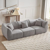 Hokku Designs " Grey Modern Comfy Deep-seat Couch - 3-seater For Living Room & Apartment