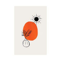 East Urban Home Minimal Orange Plant by - Wrapped Canvas