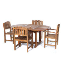 Longshore Tides 5-Piece Oval Extension Table Dining Chair Set