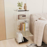 Latitude Run® Acrylic Bookcase, 3 Shelf Cube Bookcase, Floor Standing Bookshelf, Small Bookcase For Small Spaces, 11.8"