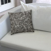 East Urban Home 20" X 20" Black And White Safari Animals Blown Seam Animal Print Throw Indoor Outdoor Pillow
