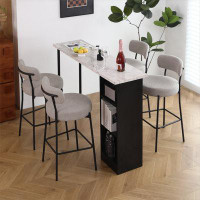 Latitude Run® Counter Height Bar Stools Set of 4, Modern Kitchen Bar Stools with Back, Metal Legs Tall Bar Chair