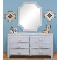 Bayou Breeze Mayra 6 Drawer Double Dresser with Mirror