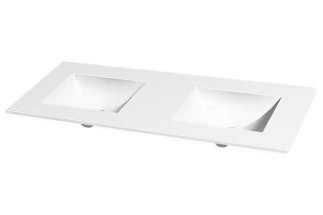 Unimar one-piece Double Sink Vanity Top (Unique Engineered Resin)(Custom Sizes Available) Prices in Ad for reference VMQ in Cabinets & Countertops