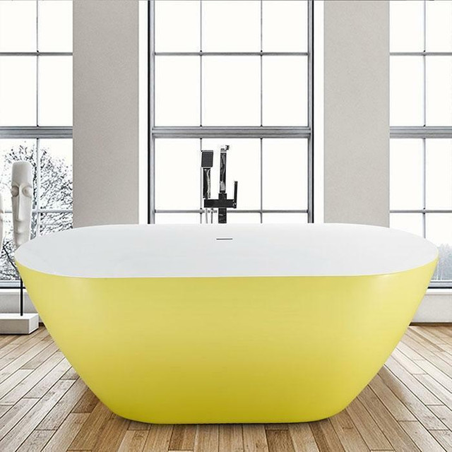 67x30x24 Acrylic Freestanding Bathtub in 3 Colors ( Lemon Yellow, Victoria Blue & Shades of Gray ) in Plumbing, Sinks, Toilets & Showers