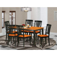 August Grove Cleobury 7 Piece Butterfly Leaf Rubber Solid Wood Dining Set