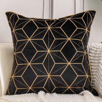 Everly Quinn Velvet Cushion Cover Luxury Modern Square Hold Pillowcase Decorative Pillow Suitable For Sofa Living Room B