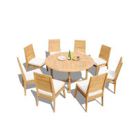 Teak Smith Grade-A Teak Dining Set:60" Sqr Rectangle Butterfly Table And 2 Charleston Stacking Armless Chairs