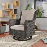Wildon Home® Pompidou Swivel Patio Chair with Cushions