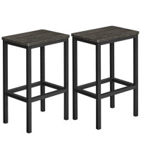 17 Stories Bar Stools, Set Of 2 Bar Chairs, Kitchen Breakfast Bar Stools With Footrest, Industrial In Living Room, Party