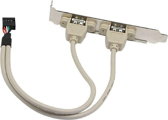 2 Port USB 2.0 Rear Panel Expansion Bracket to Motherboard 2x5 Pin USB Header Connector in Cables & Connectors - Image 2