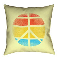 Latitude Run® Jackie Peace Sign Square Pillow Cover