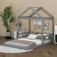 Harper Orchard Full Wood Size House Bed With Guardrail