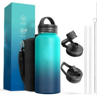 Orchids Aquae Water Bottle, Stainless Steel Insulated Water Flask With Straw Lids, Canteen Metal Thermo Mug Hydro Cup Ju