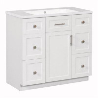 Winston Porter 36inch Bathroom Vanity Cabinet with 4 drawers
