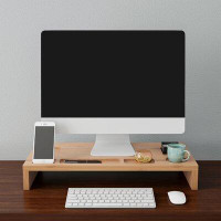 Rebrilliant Ryan 7-Compartment Monitor Stand - Eco-Friendly PC Shelf and Laptop Riser for Desk