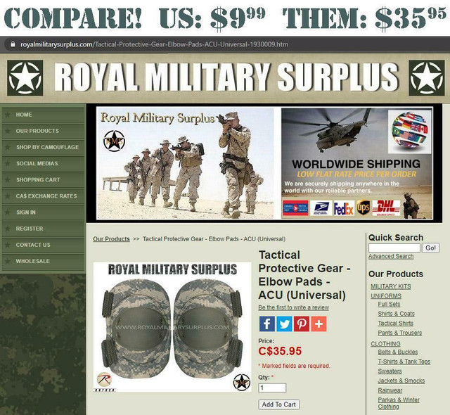 Genuine US Military Surplus Elbow Pad Set in Paintball - Image 2