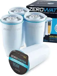 ZeroWater Official Replacement Filter 5-Stage 0 TDS Filter Replacement Pack of 4