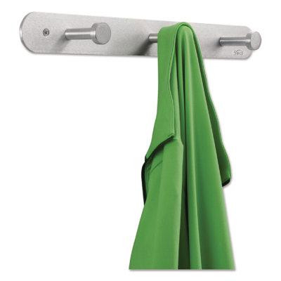 Ivy Bronx Safco  Nail Head Wall Coat Rack, Three Hooks, Metal, 18w x 2.75d x 2h, Satin in Other