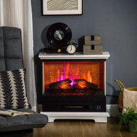 26 ELECTRIC FIREPLACE STOVE, 1400W FREESTANDING FIREPLACE HEATER WITH ADJUSTABLE TEMPERATURE