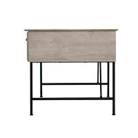 Ebern Designs 59"W Rectangle Writing Desk With Drawers In Washed Grey