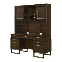 CDecor Home Furnishings Campion 66.5'' W Rectangle Credenza Desk with Hutch and Cabinet