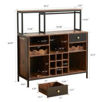 17 Stories Seyram 43.3'' Bar Cabinet with LED & Power Outlet