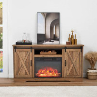 Laurel Foundry Modern Farmhouse Chestertown TV Stand for TVs up to 65" with Fireplace Included