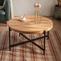 Millwood Pines Round Coffee Table For Living Room ad