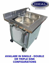 Mobile Portable Hand or Wash Sink - single - double or triple