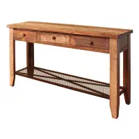 International Furniture Direct Antique Multicolor Sofa Table With 3 Drawers