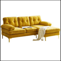 Mercer41 Voncia 83'' Velvet Sofa Chaise