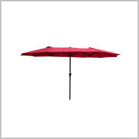 Arlmont & Co. Sidnee 180'' x 108'' Rectangular Lighted Market Umbrella with Crank Lift Counter Weights Included