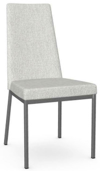 12 Dining Chairs in Grey Fabric w/Grey Legs - Canadian Made
