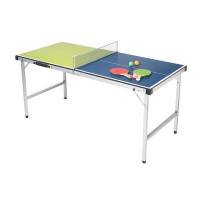 HearthSong Mini table de tennis de table d’intérieur/extérieur pliante avec raquettes et billes à emporter