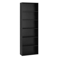 Latitude Run® Latitude Run® 70.9" Tall Bookcase, Standard 6 Tier Display Bookshelf For Home Living Room Office, Black Fi