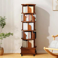 Red Barrel Studio 68.1'' H 5 Tier Rotating Bookcase with Drawer