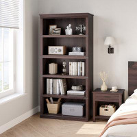 Winston Porter Farmhouse Book Shelf With Storage, Open Display Bookshelves, Wooden Bookcase For Living Room