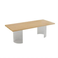 Recon Furniture 62.99"Original wood colour rectangular solid wood desk acrylic table legs