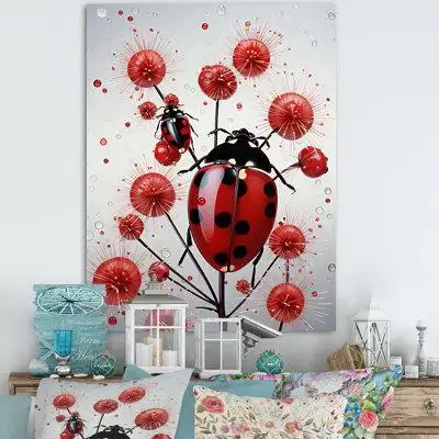 Gracie Oaks Cherry Lively Landbug I - Ladybug Wall Art Living Room