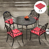 Outdoor Seat Cushion Set 18.9" L x 18.9" W x 3.9" H Red