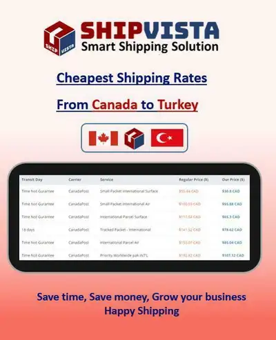 ShipVista provides the cheapest shipping rates from Canada to Turkey. Whether you are an individual...