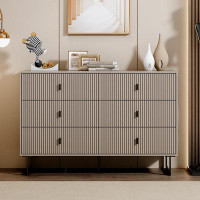 Rubbermaid Grey 6 Drawer Dresser For Bedroom, Large Double Dresser With Wide Drawers, Modern Chest Of Drawers,Storage Or