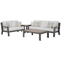 Signature Design by Ashley Tropicava Outdoor Sofa And Loveseat With Coffee Table And 2 End Tables