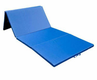 Gym Exercise Mat Aerobics/10' x 4' x 2'' Folding Panel Yoga mat BLUE