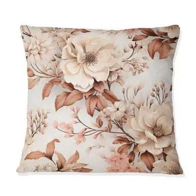 East Urban Home Vintage Florals V - Plants Printed Throw Pillow
