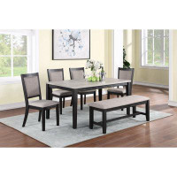 Red Barrel Studio Contemporary Dining 6Pc Set Table With 4X Side Chairs And Bench
